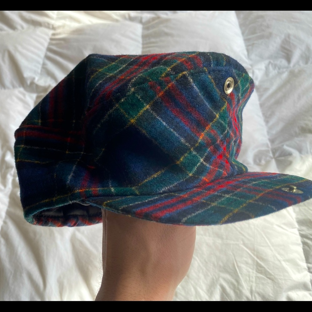 Vintage Pendleton Plaid Newsboy Cap Hat, Wool